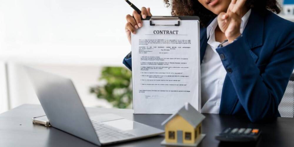 lady reviewing contract