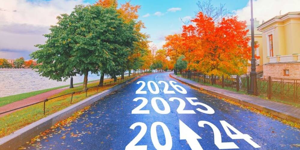 road with 2024 2025 2026 written on
